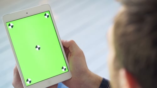Tablet Display With Chroma Key Green Screen