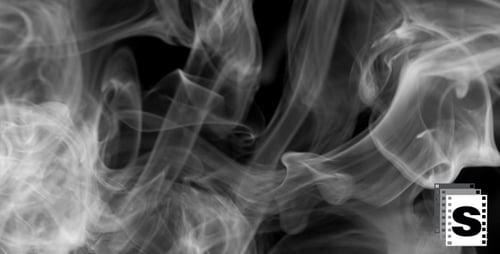 Abstract White Smoke Swirls on Black Background