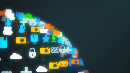 Loop de aplicativos coloridos se transforma em