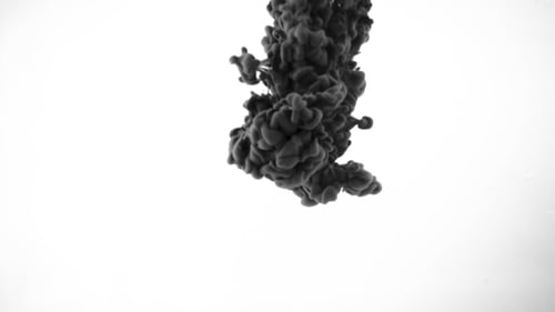Abstract Black Ink Swirling in Liquid