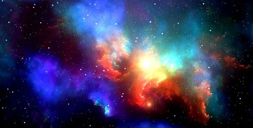 Vibrant Cosmic Nebula with Sparkling Stars Background