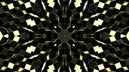 Golden Abstract Geometric Kaleidoscope Background Loop