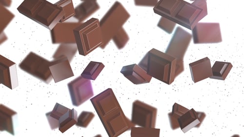 Falling Chocolate Pieces