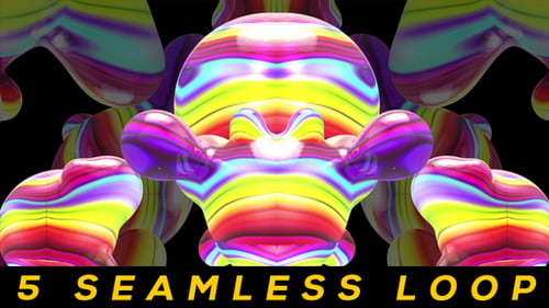 Abstract Fluid Rainbow Shapes Morphing Motion Background