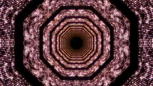 Looping Octagon Tunnel with Pulsating Lights