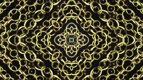 Glowing Golden Rings Geometric Pattern Loop