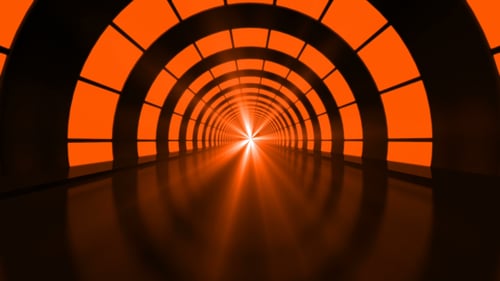 Orangener Tunnel