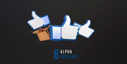 Facebook Logo and Like Button Pop Up Animation