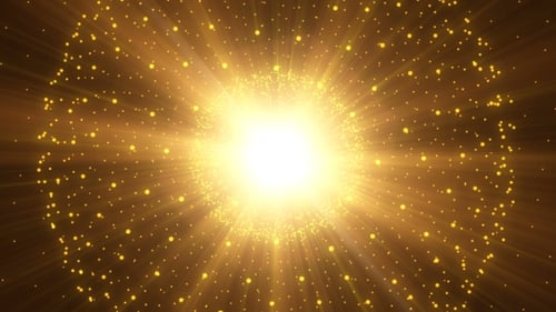 Radiant Golden Particles Bright Light Burst Animation