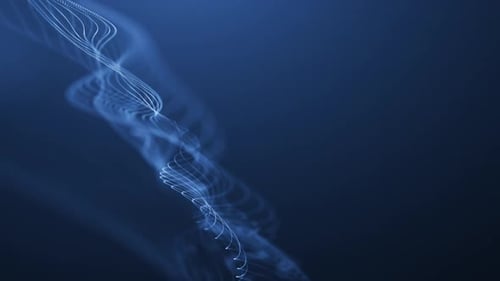 Textura de puntos que ondulan el movimiento con partículas desenfocadas brillantes