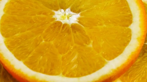 Bright Orange Slices in Close Up Detail