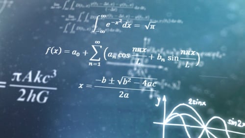 Floating Mathematical Equations and Graphs Science Background