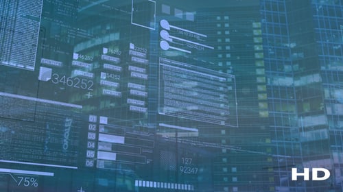 Computerhintergrund mit Elementen der Schnittstelle, Codierung oder IT-Technologien