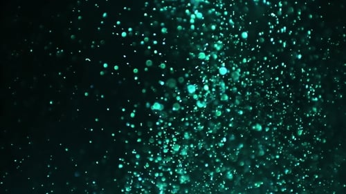 Flowing Teal Glowing Particles Abstract Background Loop