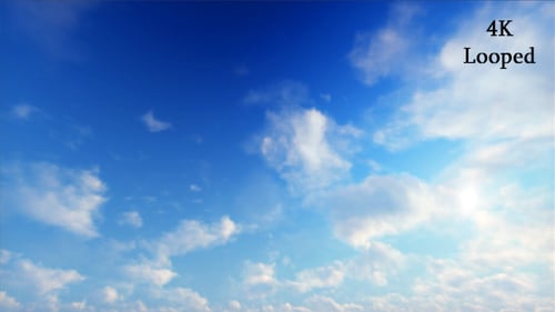 Seamless Animation of Fluffy Clouds in a Blue Sky