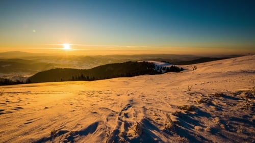 Sundown in Winter Mountain