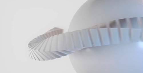 3d White Path Logo Reveal