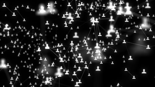 Modern Network of Connected User Icons Animation