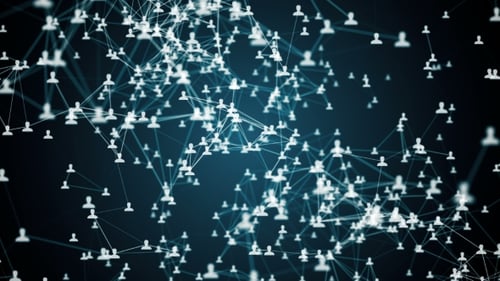 Global Connected Network of People Icons Animation