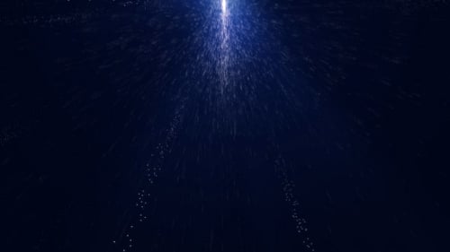 Echte Partikel fließen blau