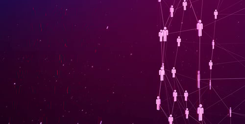 Abstract Global Network of People Connecting in Digital Sphere