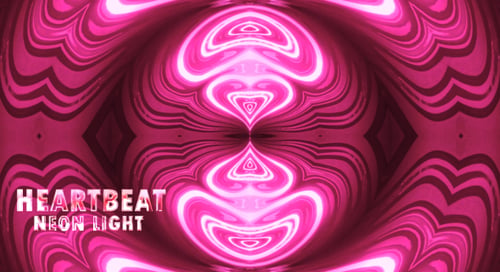 Pink Glowing Heart Kaleidoscope Pattern Loop Background