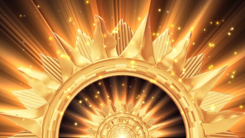 Shimmering Gold Light Rays and Archway Opener Animation