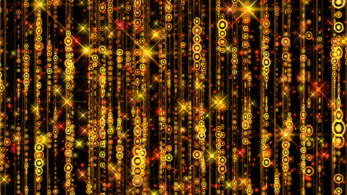 Golden Glittering Particle Rain Background Loop with Stars