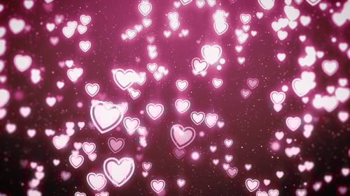 Elegant Pink Glowing Hearts Particle Loop Background