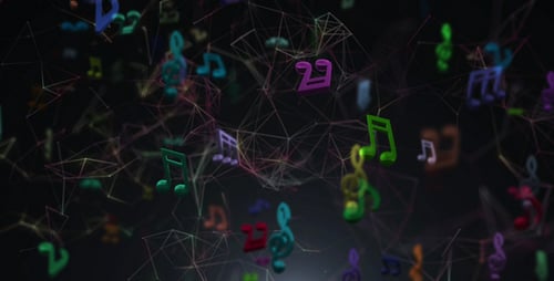 Music Notes And Plexus Web