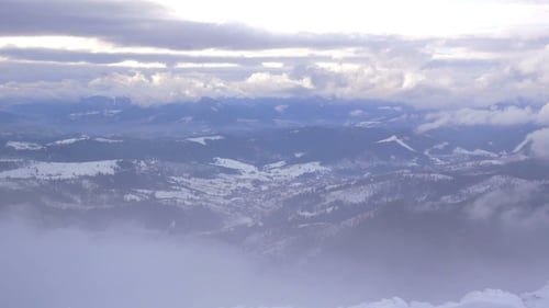 Snow Mountain Fog Winter