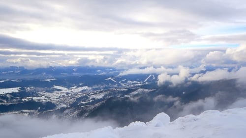 Snow Mountain Fog Winter
