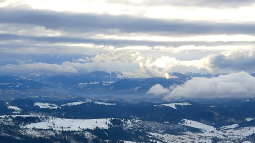 Snow Mountain Fog Winter