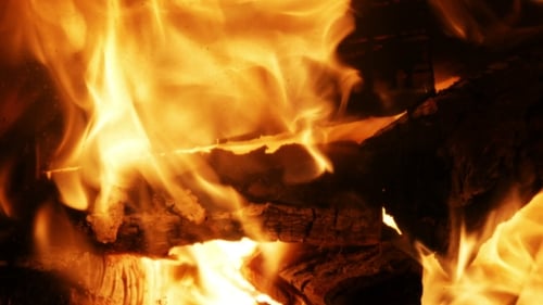 Close-Up of Fire Flames Burning Brightly
