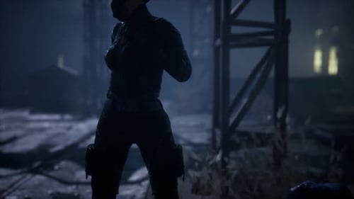 Woman in the Style of Cyberpunk and Postapocalypse