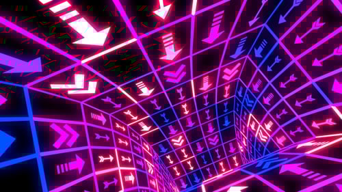 Arrows Neon Flashing Tunnel