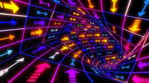 Arrows Colorful Neon Tunnel