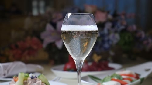 Sparkling Champagne in Elegant Glass for Celebratory Toast