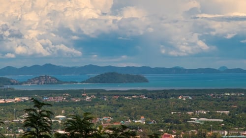 Town Phuket View and Neighboring Islands of Phuket, Thailand