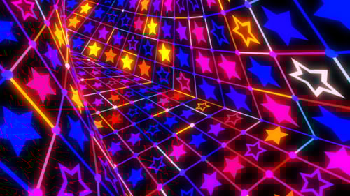 Stars Colorful Neon Tunnel