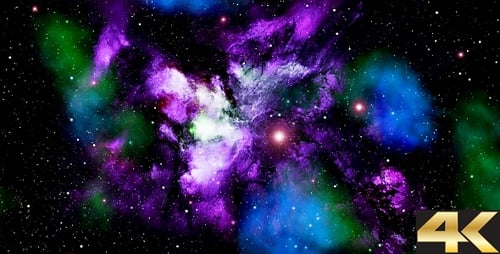 Vibrant Space Nebula and Starfield Hyperspace Travel Background