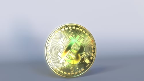 Golden Bitcoin Coin Cracking and Reforming 3D Animation