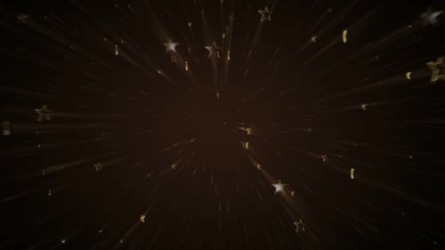 Golden Radiant Stars Celebration Background Loop