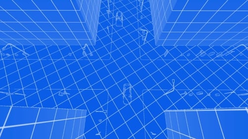 Plano abstracto de edificios contemporáneos y automóviles de tráfico