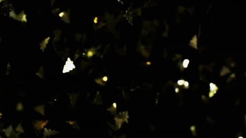 Falling Gold Confetti Against Black Background