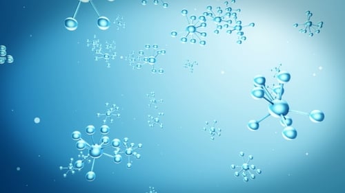 Animated Blue Molecular Structures Loop Background