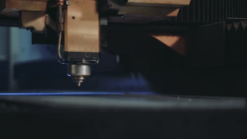 CNC Laser Cutting Metal Steel on a Lathe with the Modern Industrial Technology