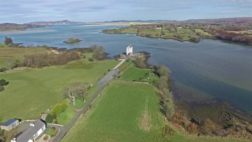 Aerial of the Historic Doe Castle, Donegal, Ireland