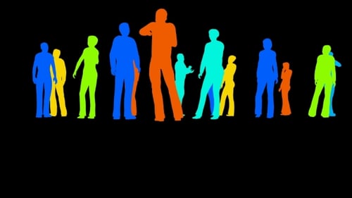 Animated Colorful Flat Design People Silhouettes