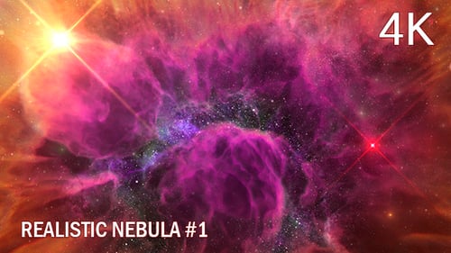 Colorful Space Nebula Background with Glowing Stars